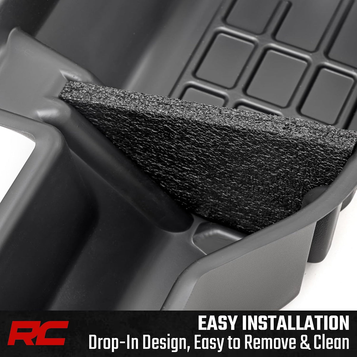 Rough Country Under Seat Storage for Ram 1500 Quad Cab (2019-2026) - Custom Rear Under Seat Organizer Tray without Lid