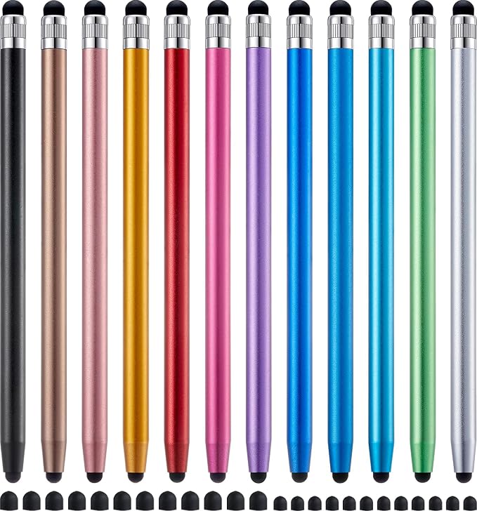LINFANC 12Pcs Stylus Pen for Touchscreen, 2-in-1 High Precision & Sensitivity
