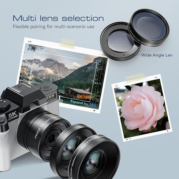 8K&64MP Digital Cameras for Photography&Video, Vlogging Camera for YouTube