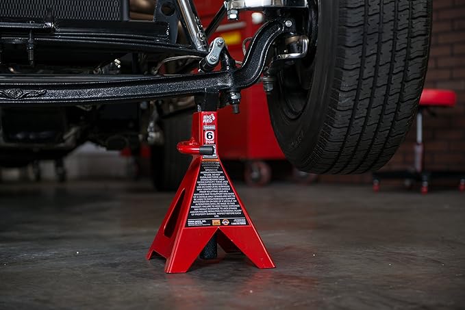 BIG RED T46202 Torin Steel Jack Stands: 6 Ton (12,000 lb) Capacity, Red, 1 Pair