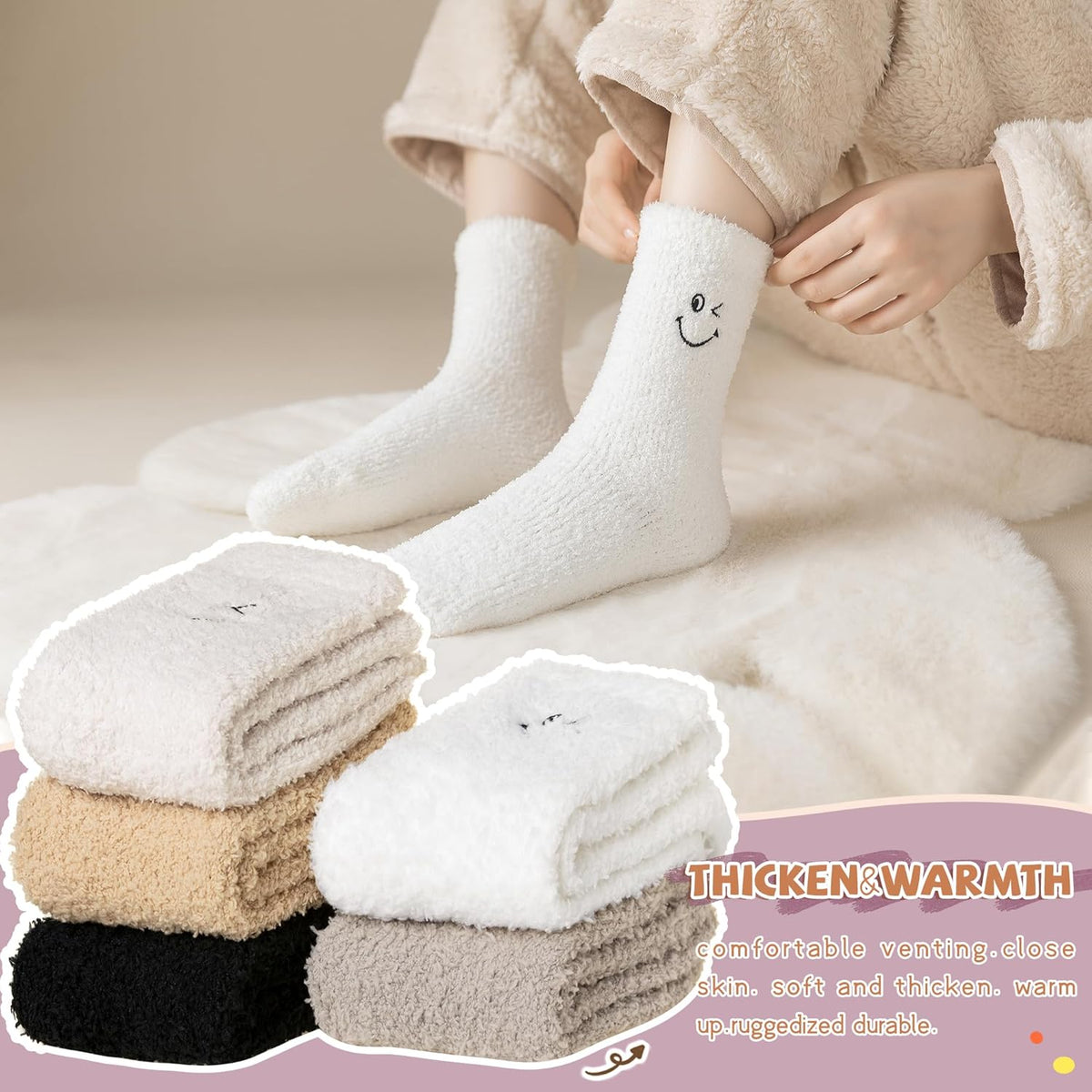 WEVIAS Women's Fuzzy Socks - Cozy Plush Winter Slippers for Ultimate Comfort | Soft Fleece Design