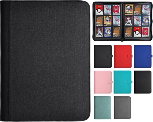 HerriaT Trading Card Binder - Premium 9 Pocket PU Cover for 360 Cards | Sturdy Album for YuGiOh, MTG & TCG