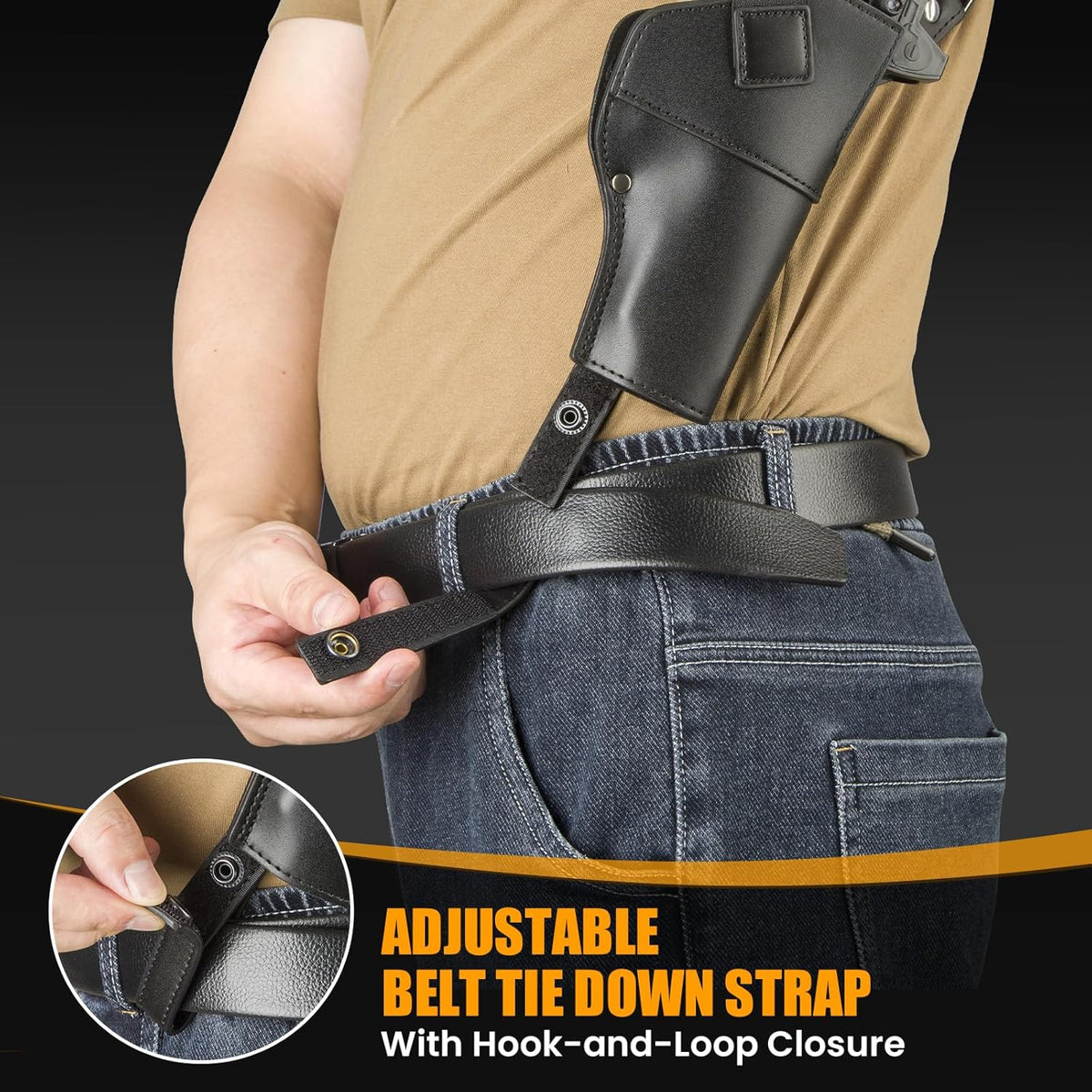Yigerlee Adjustable Vertical Gun Holster - Soft Microfiber Leather Shoulder Holster for 1911, Glock 17/19, Beretta 92FS