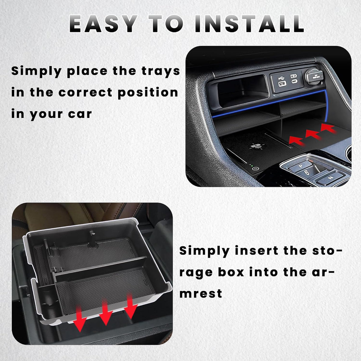 2PCS Center Console Organizer for 2023-2026 Honda Pilot/26 Passport