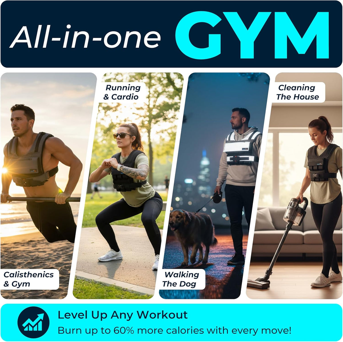 Skiennix Adjustable Weighted Vest - Enhance Fitness & Strength Training for Men and Women | Perfect for Running & Cross Training
