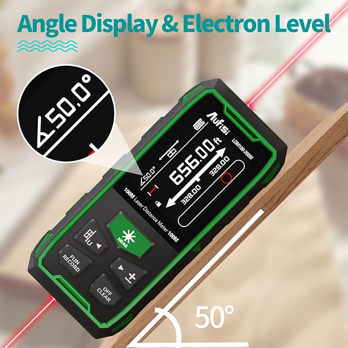 Dual Laser Measuring Tool, 656FT Rechargeable Laser Distance Meter 6 Units