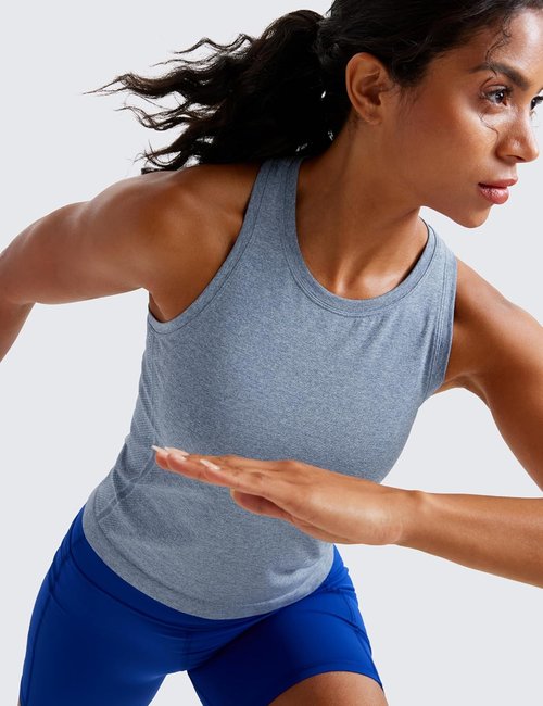 CRZ YOGA Seamless Workout Tank Tops for Women - Breathable Athletic Sleeveless Gym Shirts