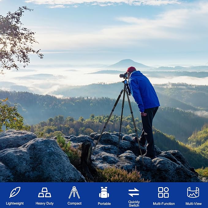 80/85 inches Heavy Duty Tripod for Camera and Phone, DSLR Binoculars Spotting
