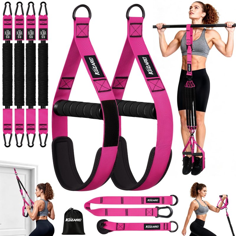 Pull Up Assistance Bands for Women, Heavy Duty Resistance Bands with Handles, Exercise Band with Door Anchor, Workout Band Set for Pull Up Bar, Full Body Sculpting,Muscle Training, Recovery, Home Gym