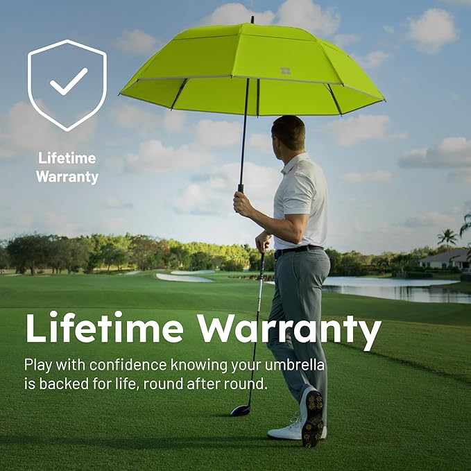 Weatherman Umbrella - Golf Umbrella - Windproof Sports Umbrella Resists Up to 55 MPH Winds - Available in 2 Sizes and 5 Colors