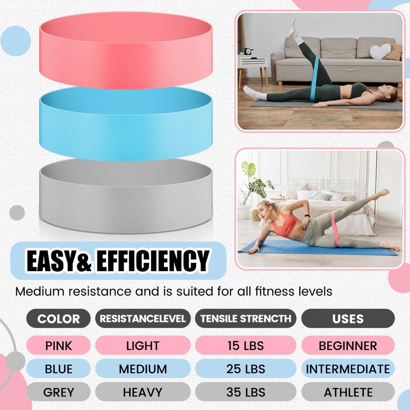 Sotiff Figure 6 Pcs Figure 8 Resistance Bands (15, 25, 40 Lbs) and Elastic Band Loop (15, 25, 35 Lbs) Set, Exercise Bands for Arms, Shoulders, Legs and Hips Stretch Equipment for Women Yoga