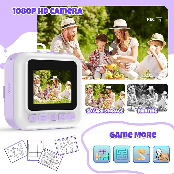 BOFIDAR Instant Print Camera for Kids, Children Digital Camera Video Toddler