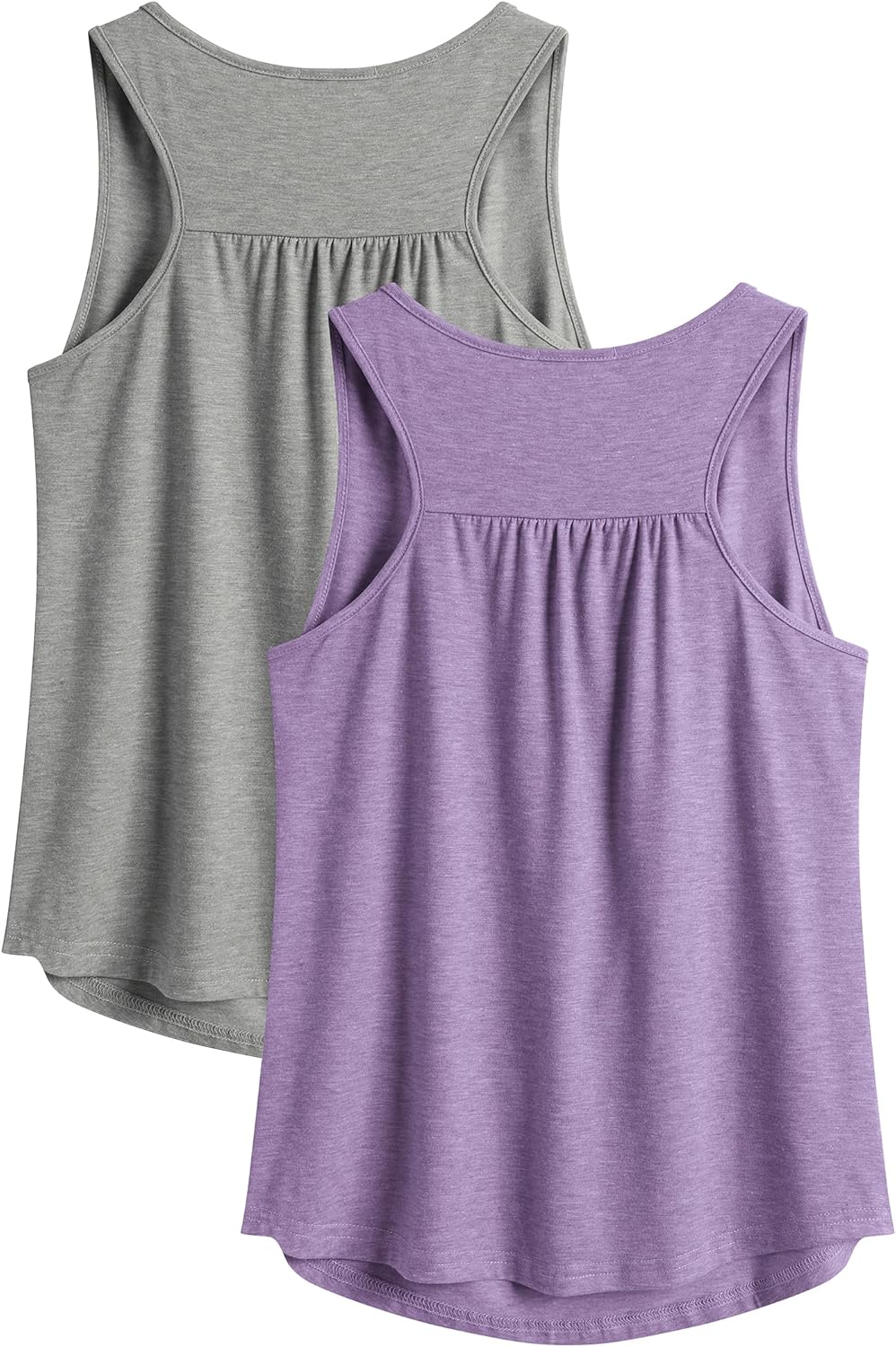PINSPARK Workout Tops for Women - Lightweight Racerback Tank Shirts | 2-Pack S-3XL for Yoga & Gym