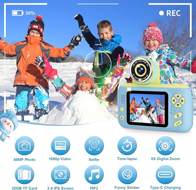 Makolle Camera for Kids, Portable Travel Camera for Childrens Age 3-8, Drop