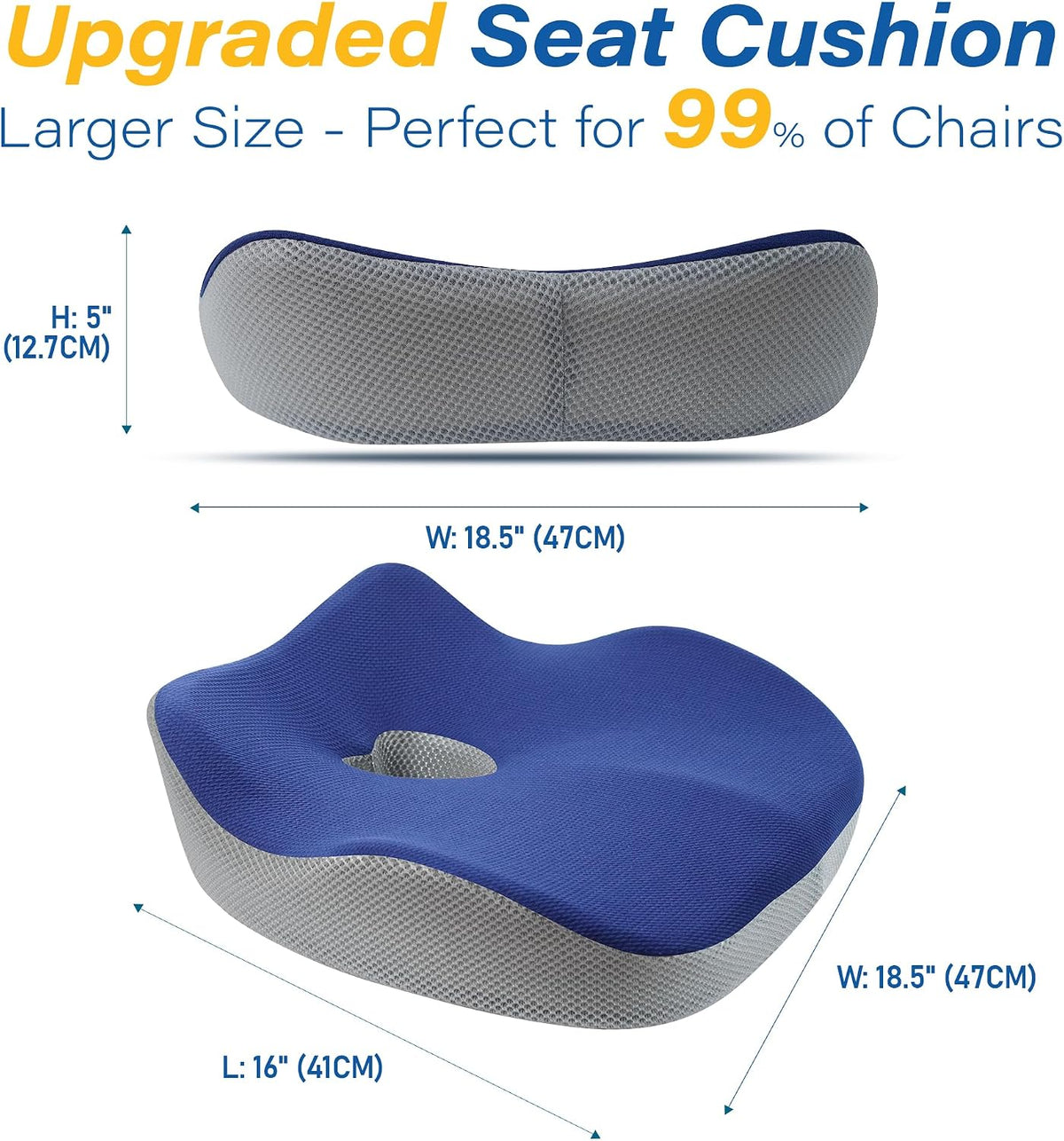 Allaboutsla Car Seat Cushion for Driving, Car Seat Pillow for Short Drivers