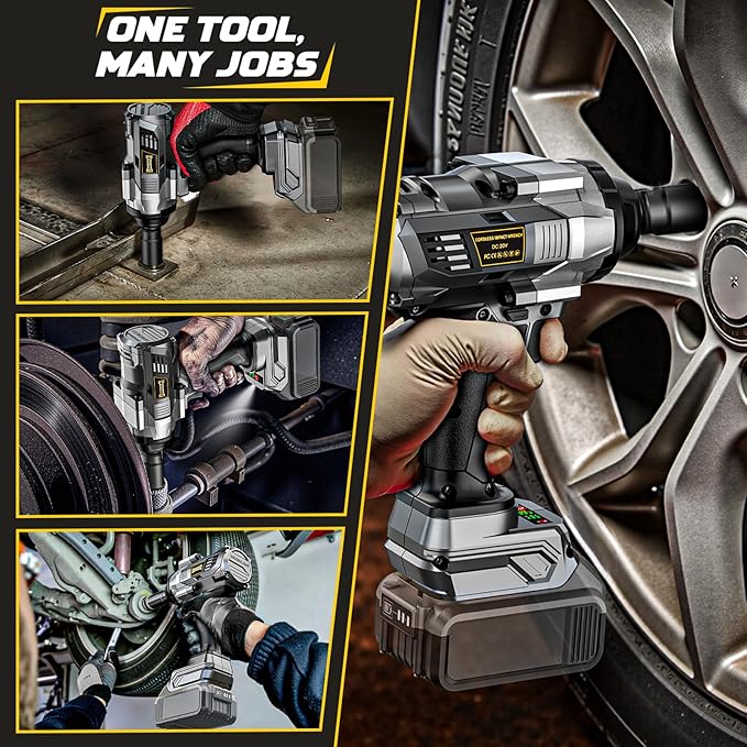DIYtoolifz Cordless Impact Wrench 1/2” Compatible with Dewalt 20v Battery(Bare Tool), 1000FT-LBS High Torque Impact Driver, Electric Impact Gun with LED Work Light, Variable Speeds, 4-Speed Control