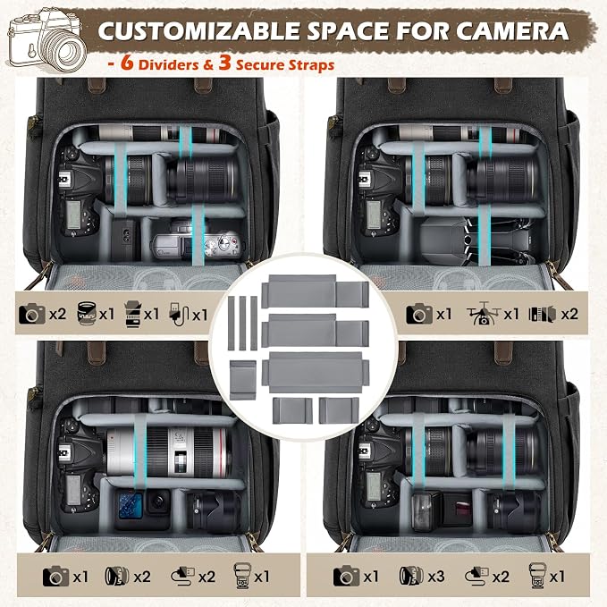 RAINSMORE Camera Bag Professional