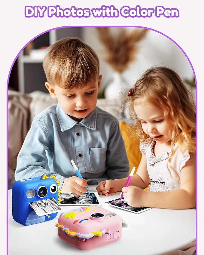 KOKODI Kids Camera Instant Print, Toddler Cameras Christmas Birthday Gifts