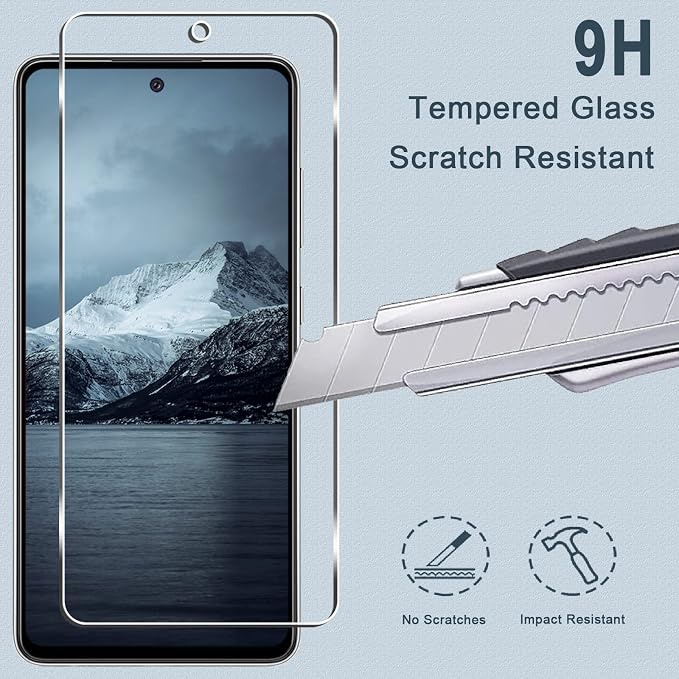 Galaxy A52 5G Screen Protector + Camera Lens Protector, 9H Tempered Glass Film