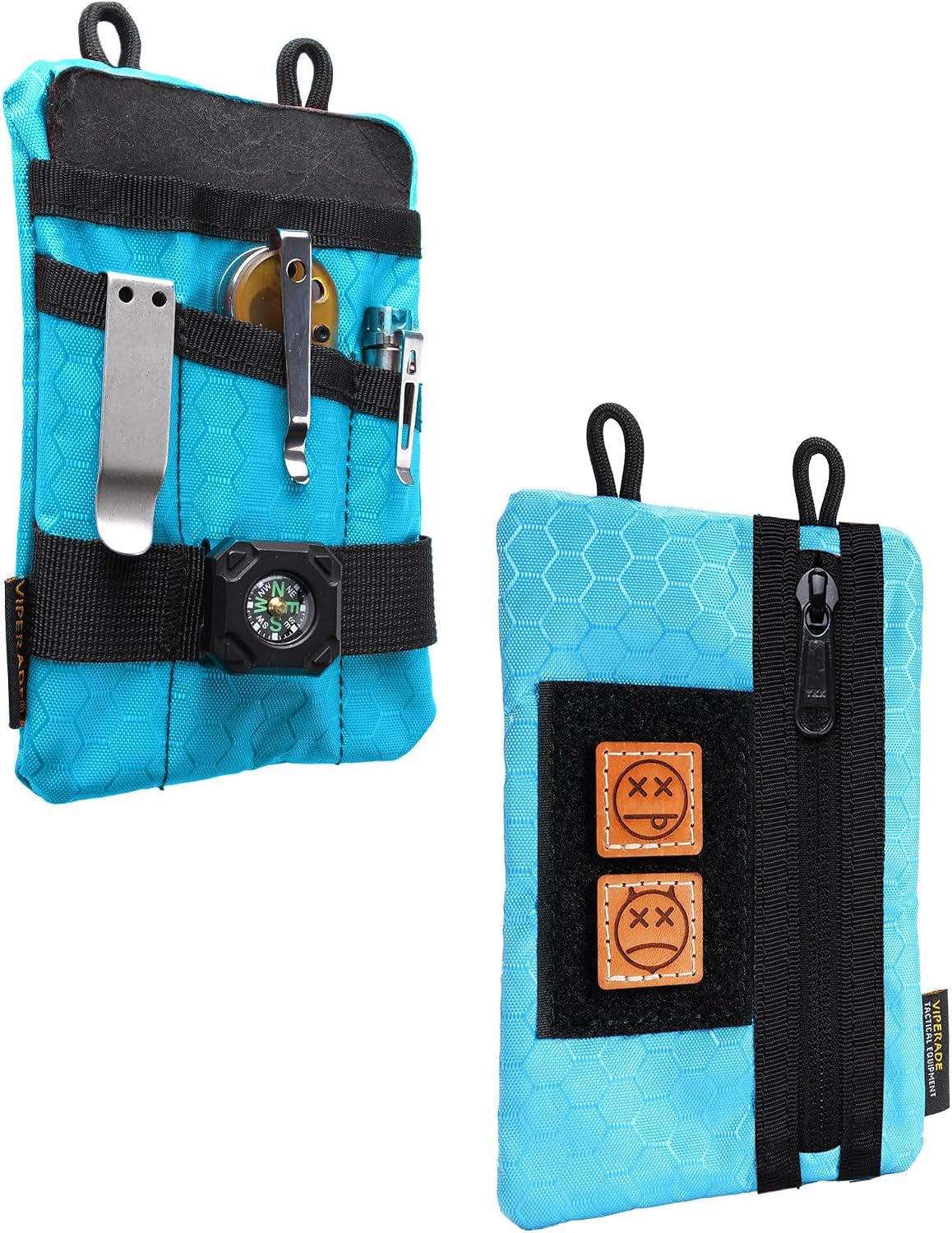VIPERADE VE1-P Pocket Organizer, EDC Pocket Organizer Men, EDC Organizer Pouch Tool Pouch with 5 Tool Storage EDC Pouch for Flashlight, Pocket Knife, Tactical Pen, EDC Gear (Black)