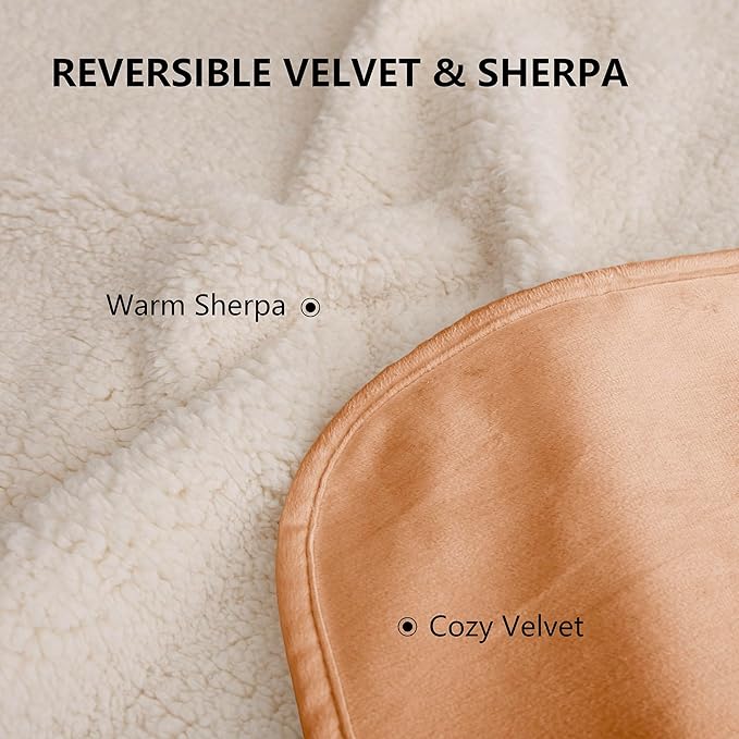Waterproof Blanket for Couch, Leak Proof Dog Bed Sherpa Throw Blankets Reversible Pet Sofa Furniture Protector Machine Washable-60 x80,Orange