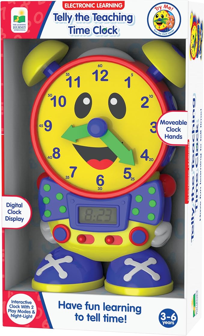 The Learning Journey Telly The Teaching Time Clock, Electronic Analog & Digital