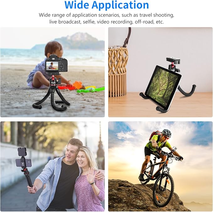 NEEWER Camera Tripod with Remote, Mini Flexible Vlog Phone Tripod Stand with