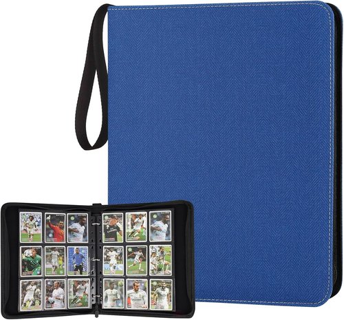 GERMUN 9 Pocket Card Binder - Premium Zip Trading Card Album for MTG, TCG & Sports Cards | Blue