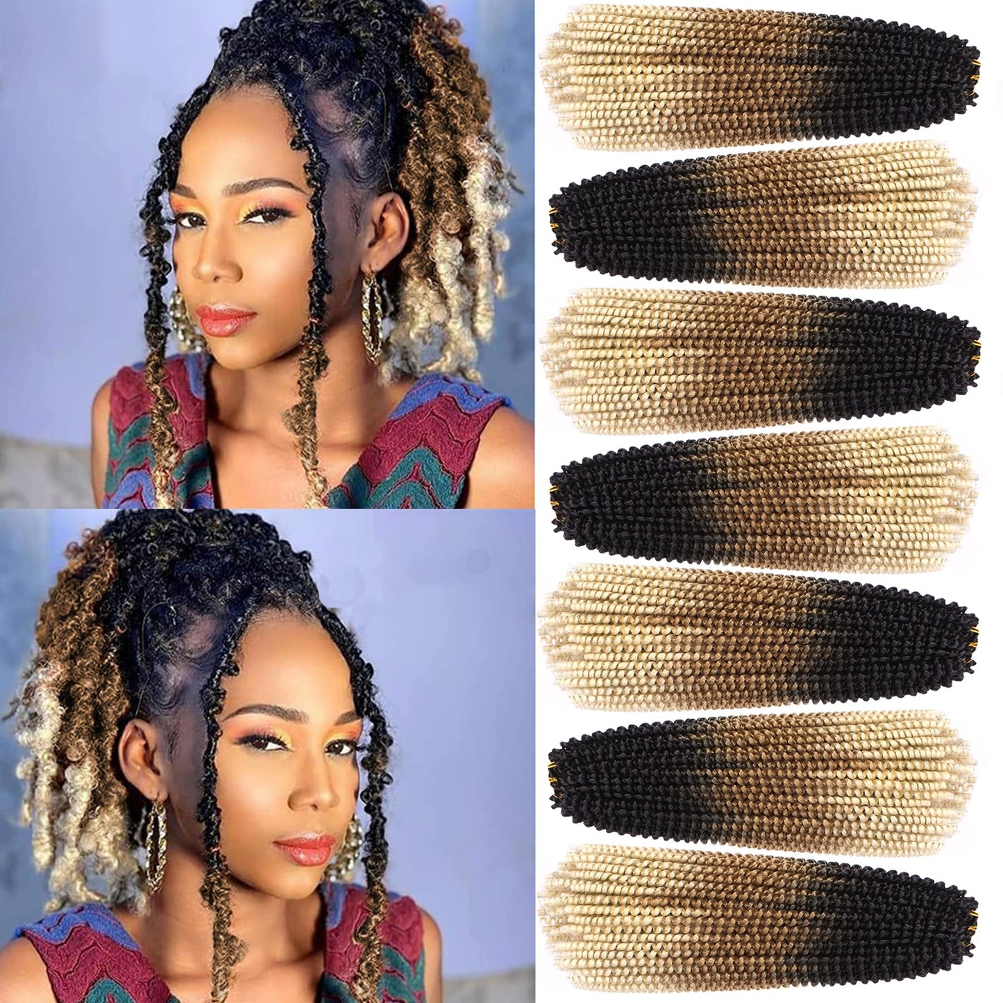 Xtrend 12 Inch 7 Packs Spring Twist Hair For Butterfly Faux Locks Crochet Braiding Hair Synthetic Fluffy Hair Extension For Wome
