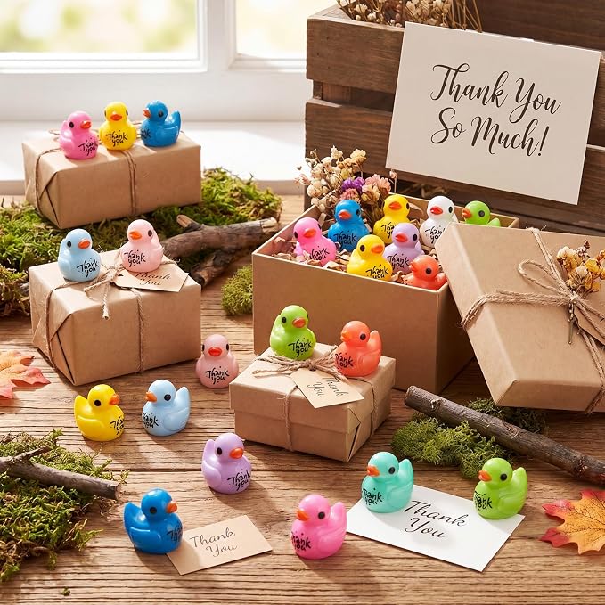 Skylety 50 Pcs Thank You Gifts Mini Resin Ducks Appreciation Gifts