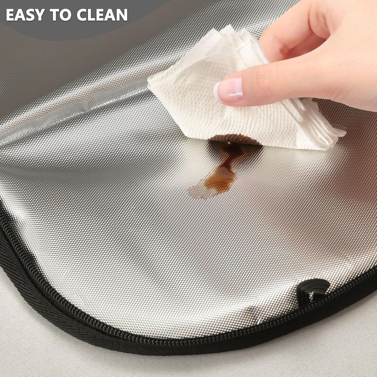 Bolaz Spill-Proof Car Trash Can | Leakproof Lining | Seat Hanging Auto Garbage Bag with Zipper Lid Hipster Black Leopard Print Car Organizer Storage Bag