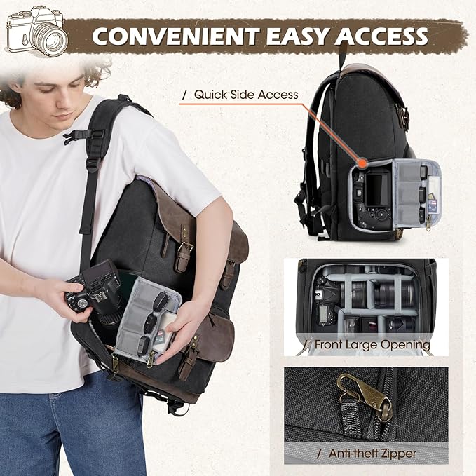 RAINSMORE Camera Bag Professional