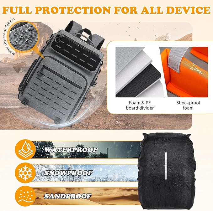 HAMBOLY Professional Camera Bag Backpack, Large Waterproof Photography Bag Case