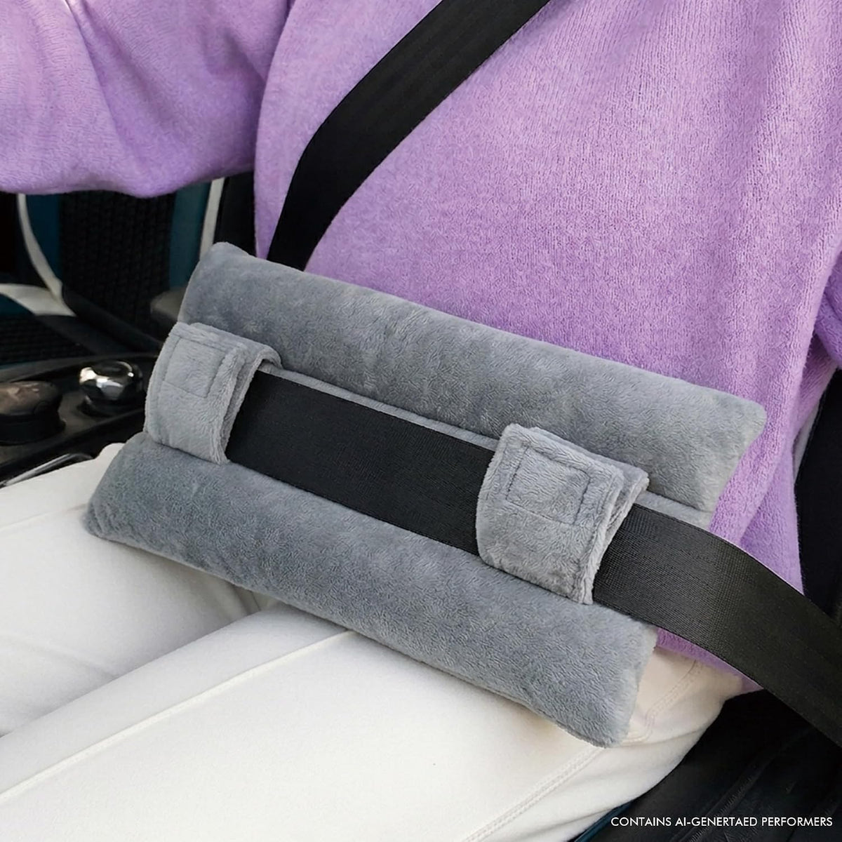 Seat Belt Pillow Post Surgery Mastectomy Seatbelt Cushion for Abdominal Hysterectomy Heart Surgery Recovery Support Stable Non Slip Adult Car Ride Comfort Padding Grey