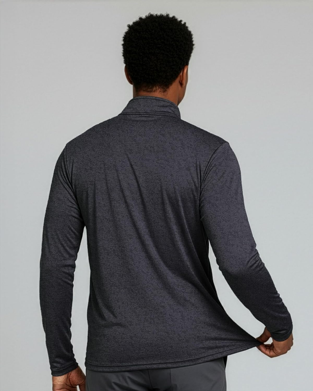 Real Essentials Men's Dry-Fit Active Quarter Zip Pullover - 3 Pack | Long Sleeve, Big & Tall Options