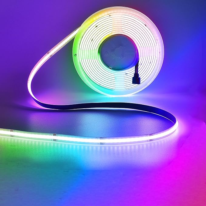 INDARUN RGB COB Led Strip Light 32.8ft, 5760 LEDs 10mm Width, Alexa Led Light Strip Color Changing Music Sync, 24V Smart Led Strip for TV Led Backlight, Room Decor(Without Adapter&Controller)
