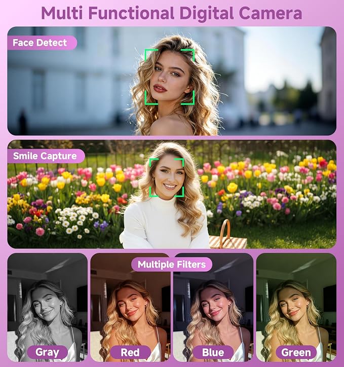 Digital Camera, 2026 Upgraded 56MP Dual-Screens Selfie Digital Camera, Small