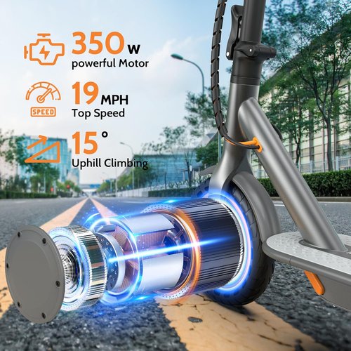 MAXSHOT Electric Scooter - High-Speed Folding E-Scooter with Dual Suspension | 350W/500W Motor, 21-28 Miles Range, 8.5/10/14" Tires