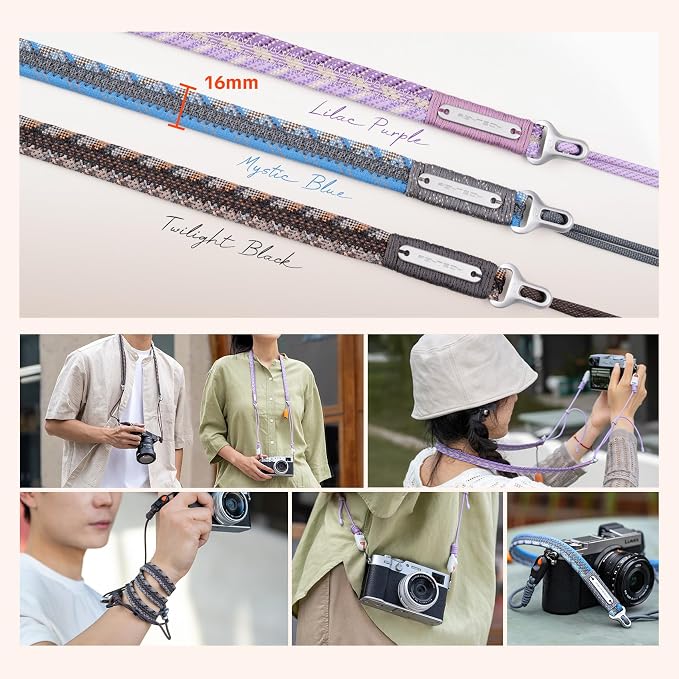 PGYTECH Camera Shoulder Strap Slim Trendy Style, Quick Release Braided Rope