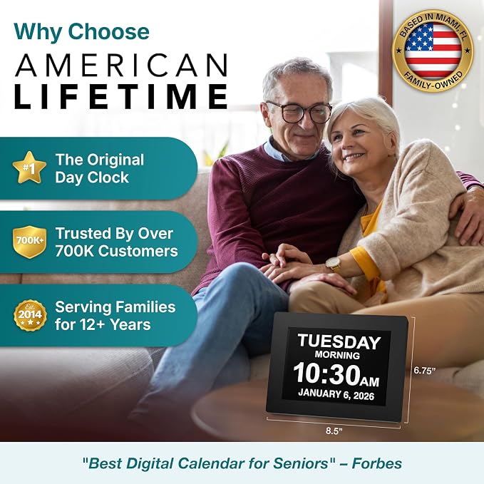 American Lifetime New 2026 Dementia Clock Large Digital Clock