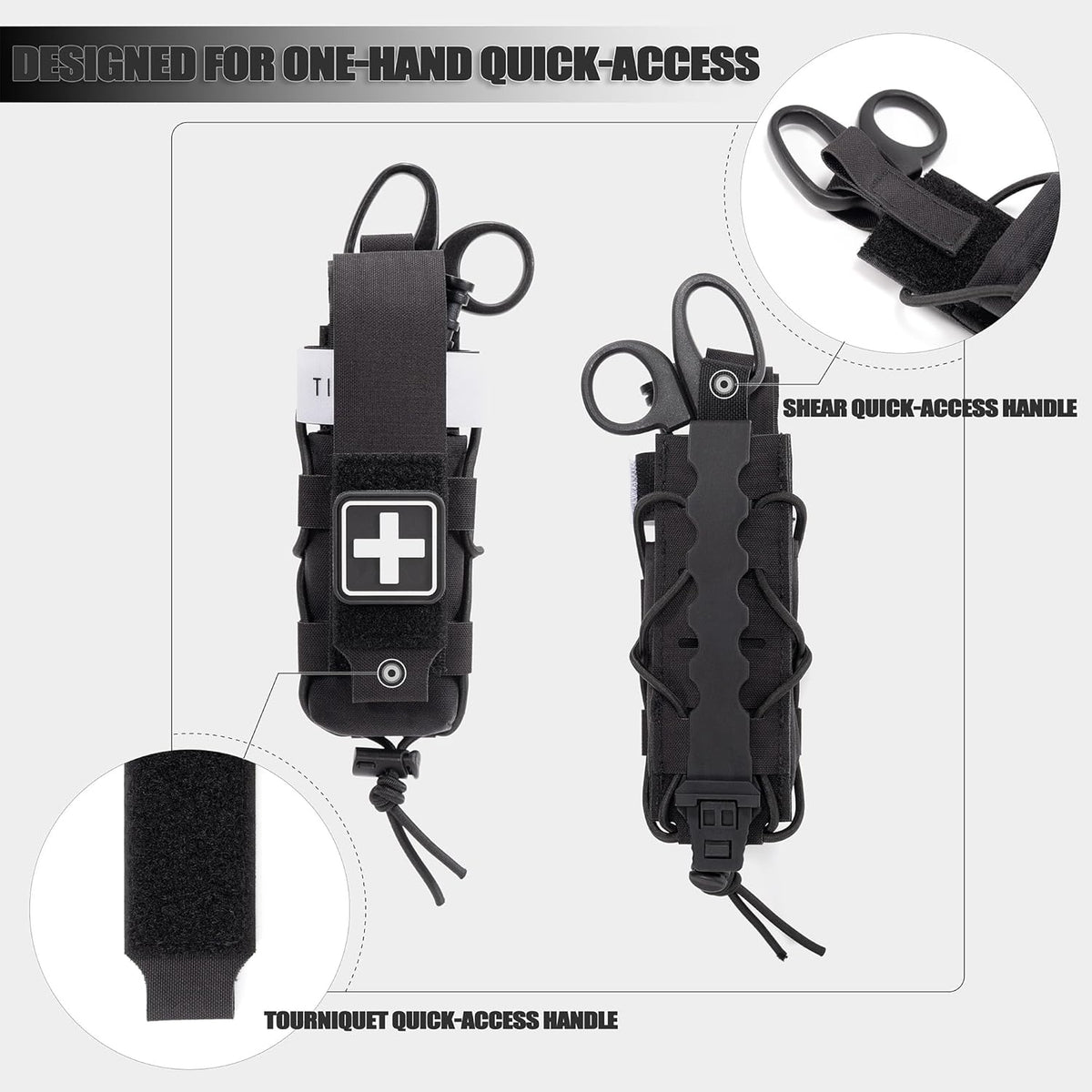 Tactical Tourniquet Holder - Adjustable Molle Pouch for Belt & Vest | Scissor Holster & Utility Tool Storage