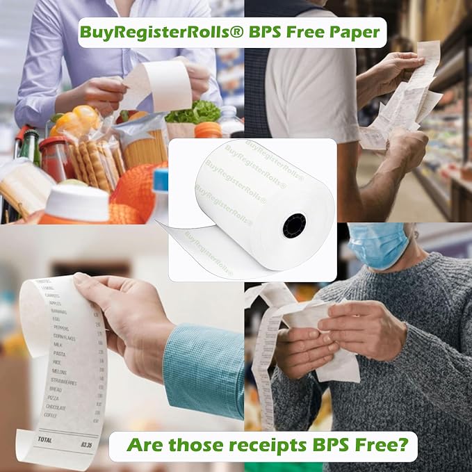 Phenol Free Thermal Paper 3 1/8 x 230 Receipt Rolls fits all Clover POS Cash