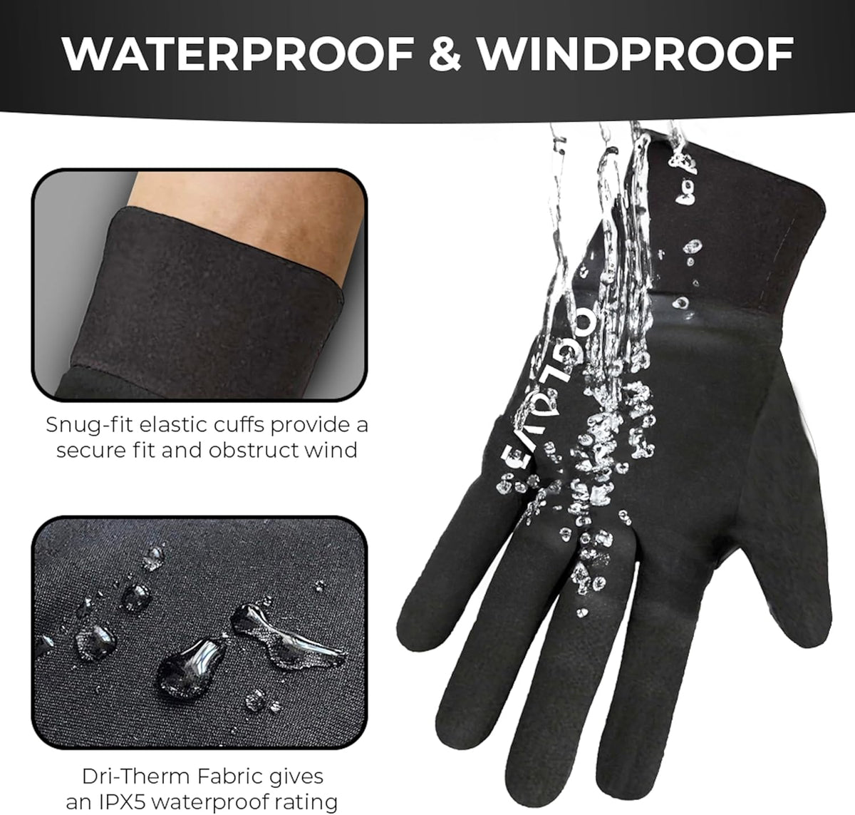 OGLOVE Kids Waterproof Soccer Gloves - Thermal Youth Sports Gloves with Anti-Slip Grip & Touchscreen