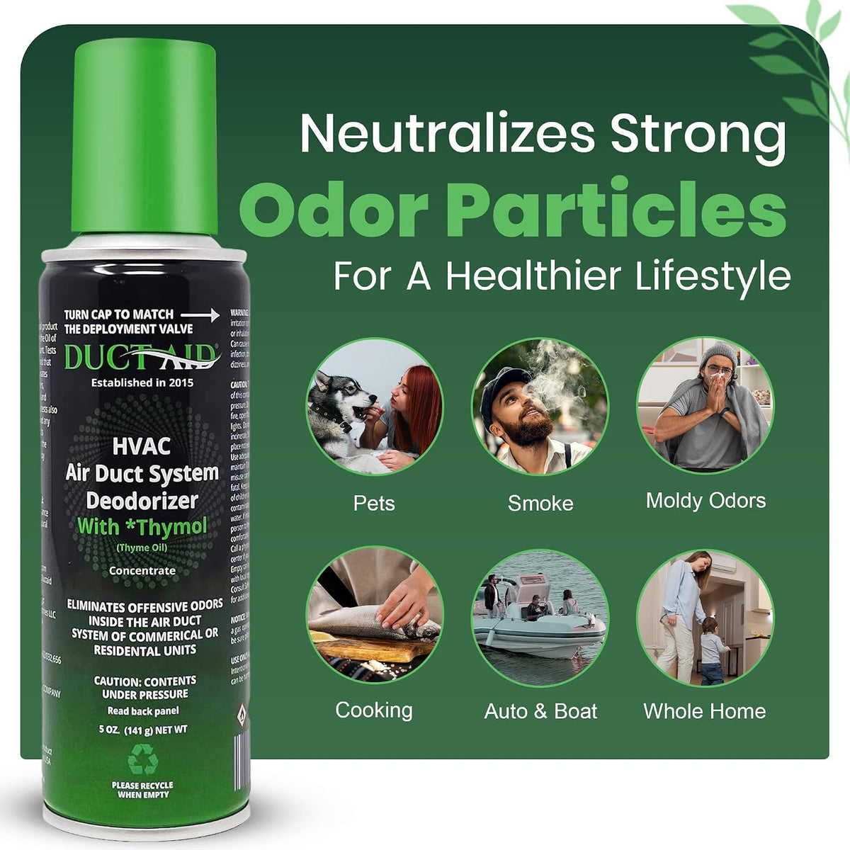 Air Freshener for HVAC System, Commercial, Residential & Cars| Made with Thyme extract, natural Plant based product Now available in a Concentrated Formula for maximum effectiveness (PACK 1)