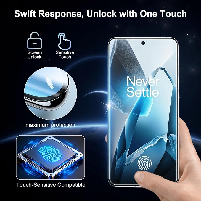 2+2 Pack for OnePlus 13 Screen Protector and Camera Protectors, Fingerprint