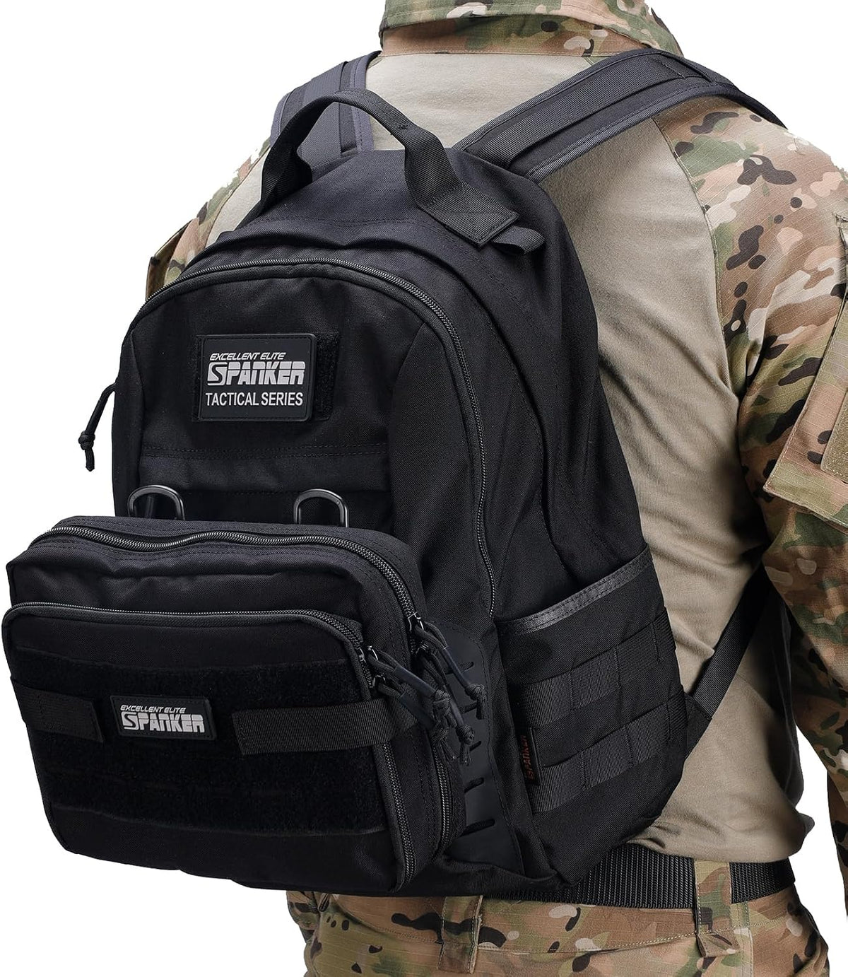 EXCELLENT ELITE SPANKER Tactical Molle Admin Pouch Utility Organizer EDC Medical Bag Utility EDC Tool Pouch with Shoulder Strap Attachment Pouches Waist Bag