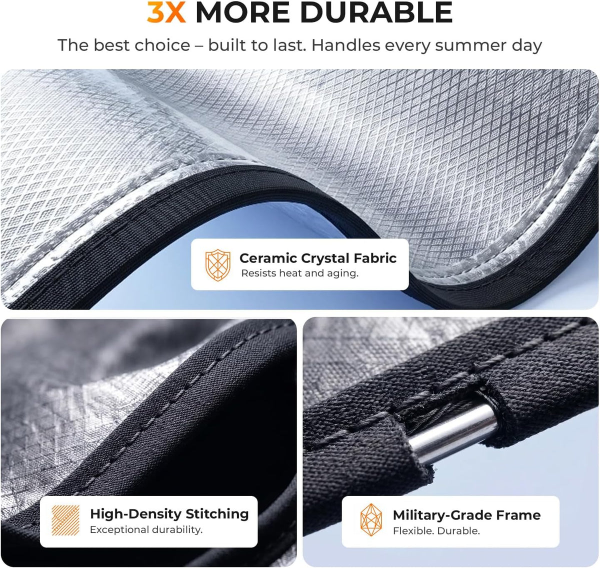 [2026 Upgraded] DooGooCoo Windshield Sun Shade for Subaru Crosstrek 2018-2025 2026 [Cooling Ice-Crystal, 100% Sun Block ] Sunshade for Car Windshield for Subaru Crosstrek Sun Shade, Custom Fit.