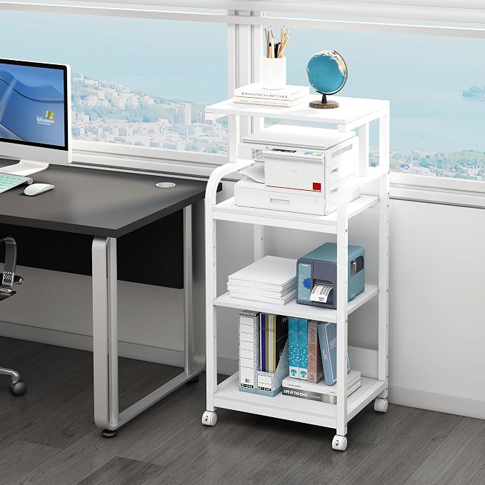 Fannova 4 Tier White Printer Stand Table