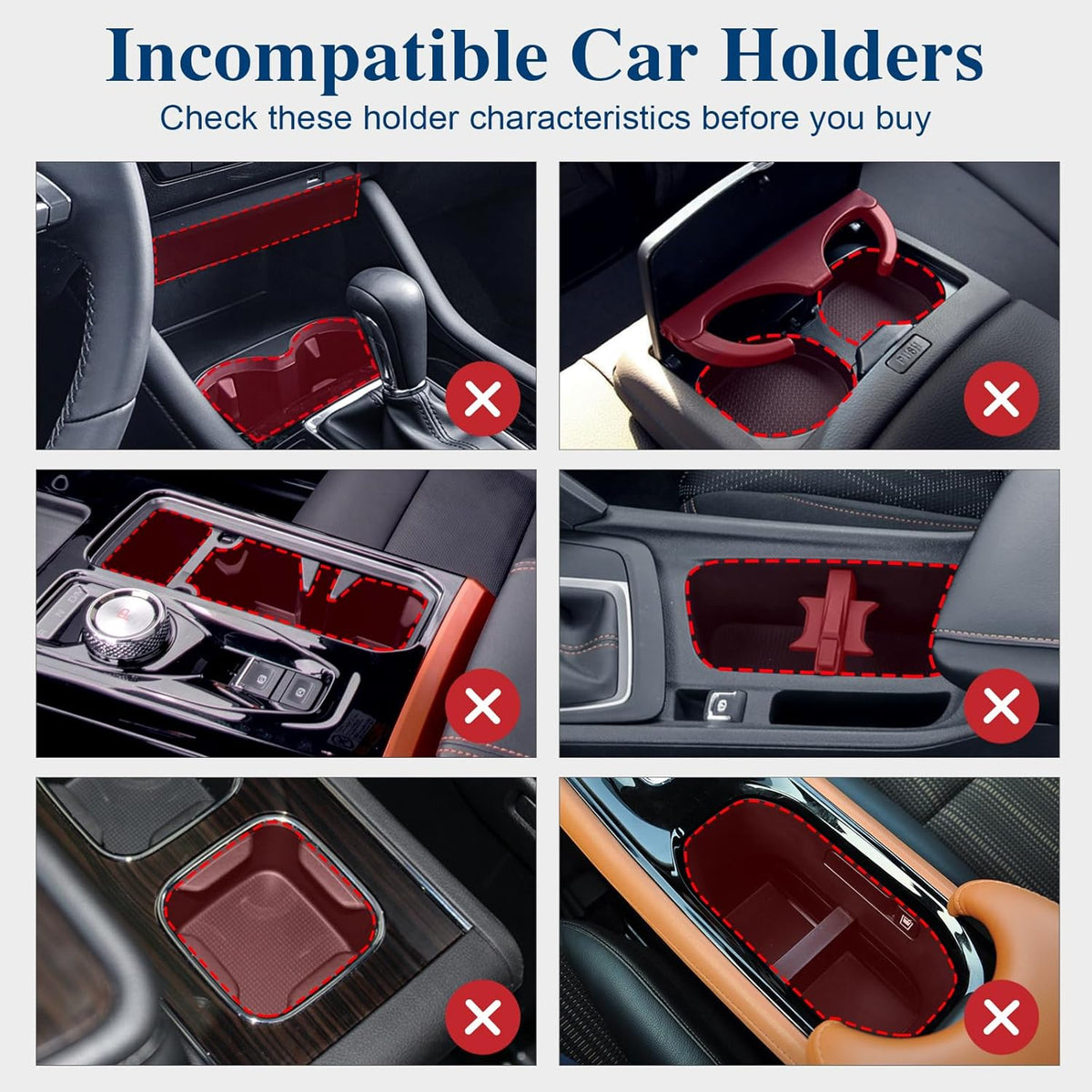 Car Cup Holder Expander, Cup Holder Extender Adapter with Expandable Arm and Adjustable Base, Compatible with Yeti Ramblers, Hydro Flasks, Stanley, Owala Most Coffee Mugs Bottles & Cups (CUP-T-1pack)