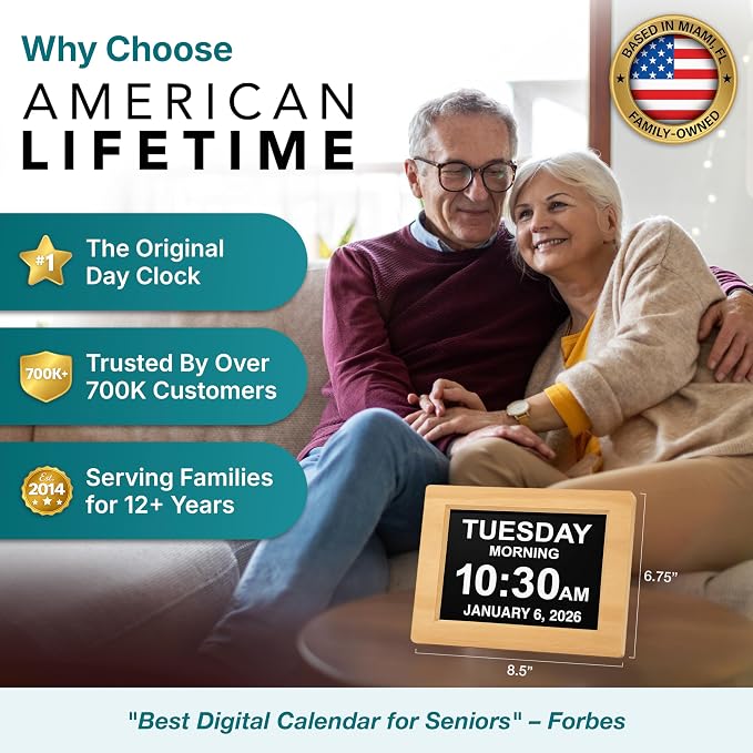 American Lifetime New 2026 Dementia Clock Large Digital Clock